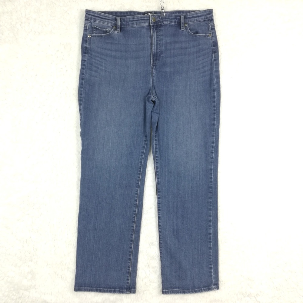 Buffalo David Britton Womens Jeans Alyssa Straight Leg High Blue Denim Plus‎ 16